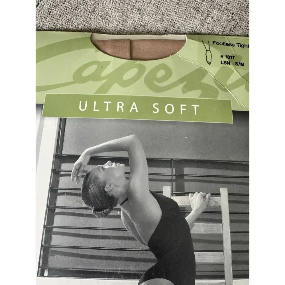 Capezio #1817 Women's Ultra Soft Tights Footless Tan Size S/M Small Medium New